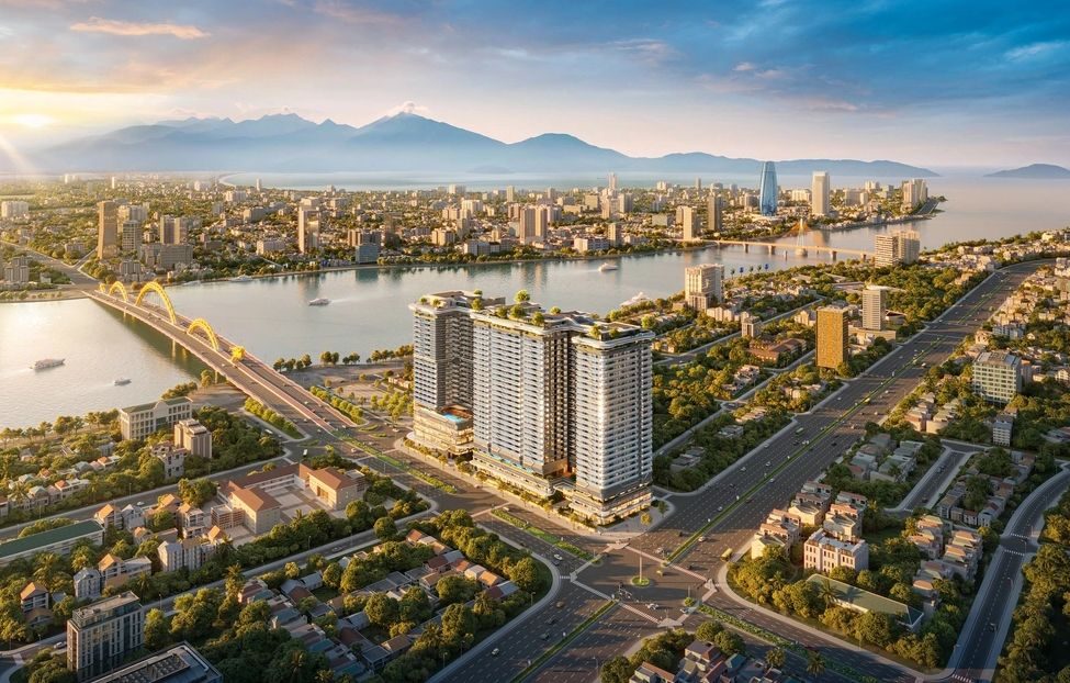 Tổ hợp căn hộ cao tầng bên bờ sông